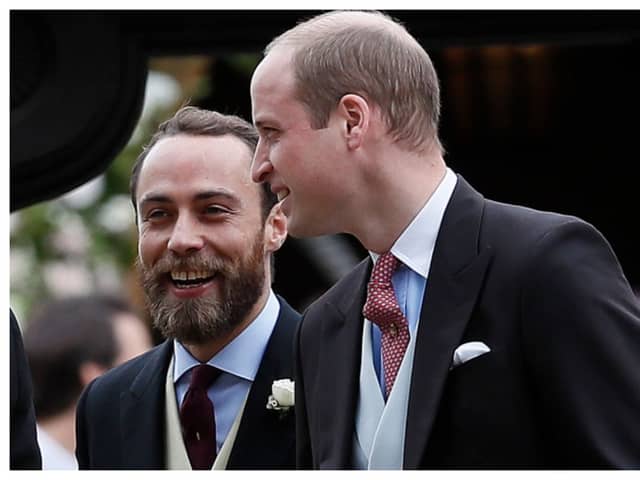James Middleton shared his thoughts on Instagram after his sister Catherine, Princess of Wales revealed she is having cancer treatment. Here he is with Prince William at the wedding of his sister Pippa