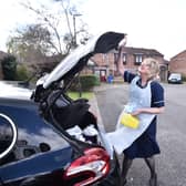 Responsive workforce specialist nurses for the NHS Derby Community Health Service deliver Covid-19 vaccines to housebound patients in April 2021 (Photo: Nathan Stirk/Getty Images)