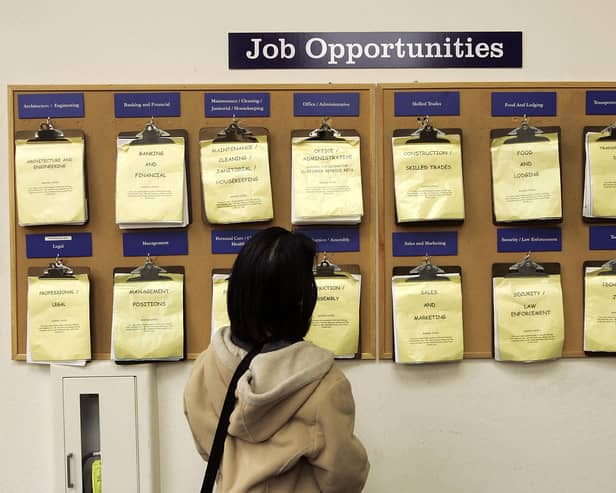 A job seeker looks at a job listing board (Photo: Justin Sullivan/Getty Images)
