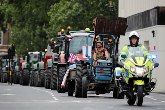 The last farmer protest in Westminster in 2020. Credit: Getty