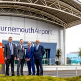 Jet2.com and Jet2holidays announce Bournemouth Airport as its 12th base airport. Left-to-Right: Steve Heapy, CEO of Jet2.com and Jet2holidays, Andrew Bell, CEO of RCA, Regional and City Airports, Ian Doubtfire, Sustainability and Business Development Director and Steve Gill, MD of Bournemouth Airport.