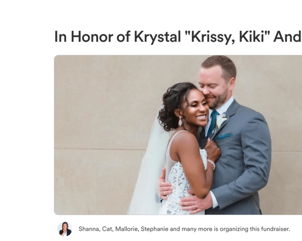 Former NFL cheerleader Krystal Anderson and her husband Clayton Anderson. Picture: GoFundMe