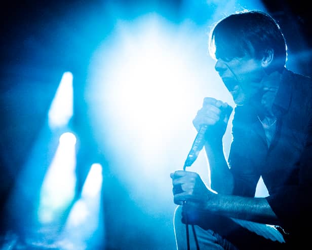 English rock band Suede with Brett Anderson performs on stage of the Smukfest Music Festival in Skanderborg, Denmark, on August 5, 2023. The festival takes place until August 6. (Photo by Helle Arensbak / Ritzau Scanpix / AFP) 