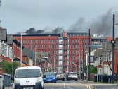 A fire has broken out at the new civil service offices at Talbot Gateway in Blackpool this morning. Picture credit: Tanya Leeming