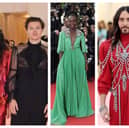 Harry Styles with Alessandro Michele at the Met Gala, Lupita Nyong' o in Gucci at the Cannes Film Festival in May 2015 and Jared Leto at the 2019 Met Gala 