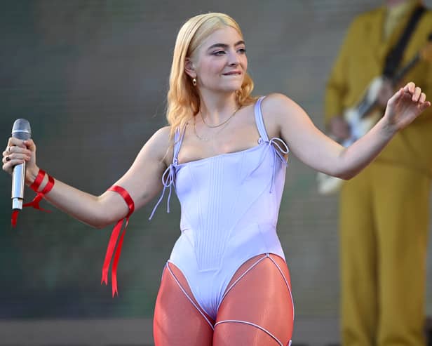 Lorde performs on the Pyramid Stage during day five of Glastonbury Festival at Worthy Farm, Pilton on June 26, 2022 in Glastonbury, England. (Photo by Kate Green/Getty Images)
