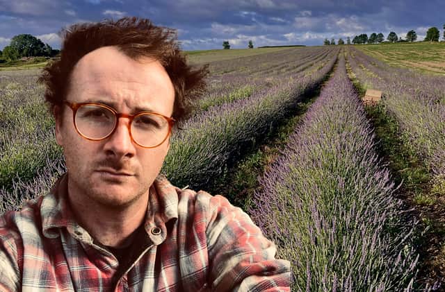 Fergus Corrigan at his Northern Lavender field in North Yorkshire. Credit: Fergus Corrigan