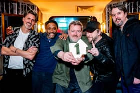 Elbow with their Official Number 1 Album Award for Audio Vertigo Picture: Official Charts Company/PA Wire 