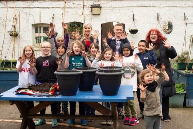 Author Lauren Child joined kids from London's Torriano Primary School at a tree-planting event to celebrate the launch of her new book (Photo: Phil Formby/Woodland Trust)