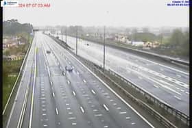 The stretch of the M42 in Warwickshire after the collision on April 1, 2024 Picture: motorwaycameras.co.uk