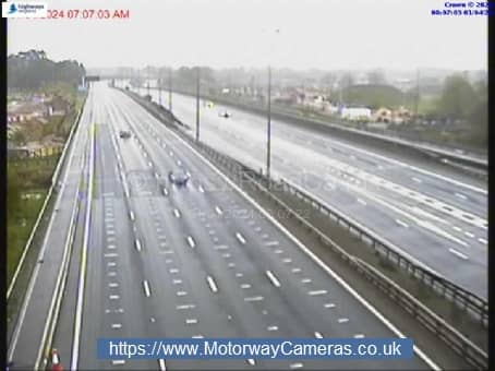 The stretch of the M42 in Warwickshire after the collision on April 1, 2024 Picture: motorwaycameras.co.uk