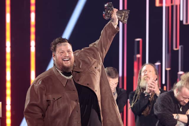 Jelly Roll accepts the Best New Artist (Country) Award onstage onstage during the 2024 iHeartRadio Music Awards at Dolby Theatre on April 01, 2024 in Hollywood, California. (Photo by Amy Sussman/G