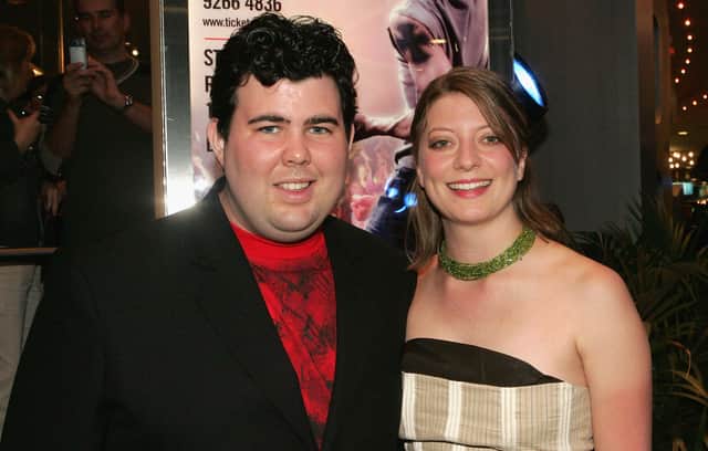 'Australian Idol' finalist Courtney Murphy with his now wife Jane in 2004. Photo by Getty.