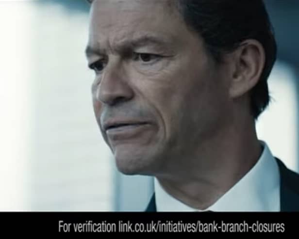 Actor Dominic West in an ad for Nationwide, which has been banned by the ASA for misleading consumers into thinking that - unlike its rivals - it would not be closing its branches Picture: Advertising Standards Authority/PA Wire 