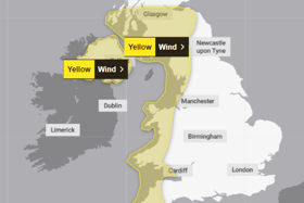 Met Office has named the latest storm as 'Storm Kathleen' with yellow wind warnings in place for Saturday. (Credit: Met Office)