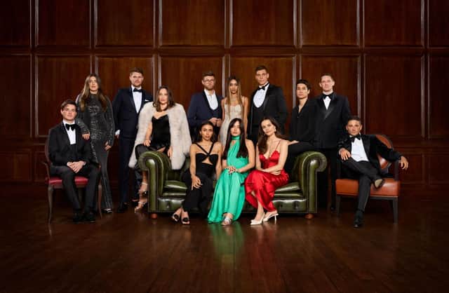 Returning to the 'Made in Chelsea' cast in 2024 are Sam Prince, Yasmine Zweegers, James Taylor, Maeva D'Ascanio, Harvey Armstrong, Paris Smith, Tristan Phipps, Miles Nazaire, David "Temps" Templer, Ruby Adler, Lauren Sintes, Emily Blackwell and Reza Amiri-Garroussi. Photo by Channel 4.