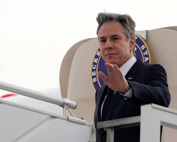 US Secretary of State, Antony Blinken, was forced to drive from Paris to Brussels for Nato meeting after his Boeing 737 plane suffered “mechanical issues”. (Photo: POOL/AFP via Getty Images)