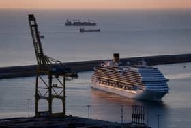 Around 1,500 passengers on board MSC Armonia luxury cruise ship are stranded in Barcelona port as 69 Bolivians are “travelling on false visas”. (Photo: AFP via Getty Images)
