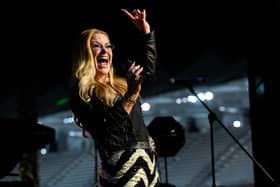 Anastacia performs on stage during the Abu Dhabi Dream Ball at Yas Island on December 09, 2021 in Abu Dhabi, United Arab Emirates. (Photo by Cedric Ribeiro/Getty Images for the Global Gift Gala)