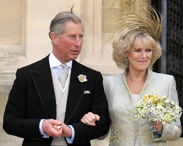 As King Charles continues his cancer treatment, he and Queen Camnilla will likely spend their 19th wedding anniversary alone. The then Prince Charles and Camilla, the Duchess of Cornwall leave a blessing at St Georges Chapel in Windsor Castle after their civil wedding 09 April, 2005. 