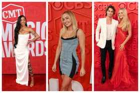 GloRilla, Kelsea Ballerini and boyfriend Chase Stokes were some of the best dressed stars at the 2024 CMT Awards whilst Brandi Cyrus, the sister of Miley Cyrus unfortunately looked tacky in a mini denim dress with black panels, not a good look! 