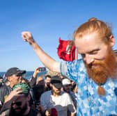 Russ Cook, also known as 'Hardest Geezer', has crossed the finish line in Tunisia as he finished his mammoth Africa running challenge for charity. (Credit: The Snapshot People Ltd/PA Wire)