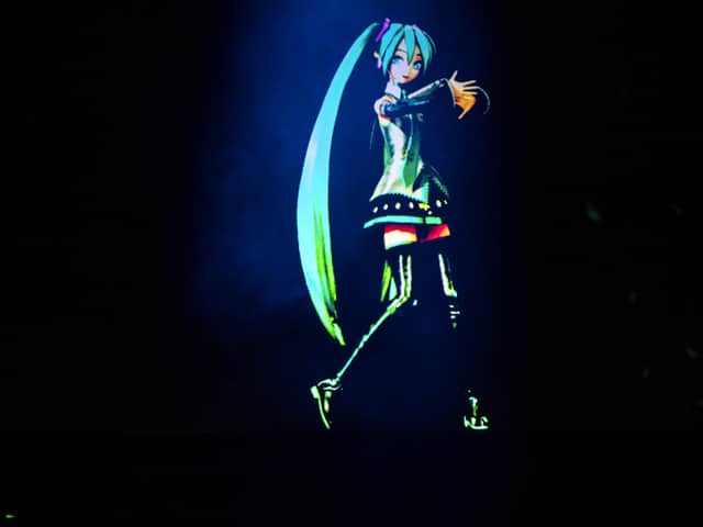 Japanese virtual singer Hatsune Miku performs on stage during a concert at the Zenith concerthall, in Paris, on January 16, 2020. Picture: Christophe ARCHAMBAULT / AFP