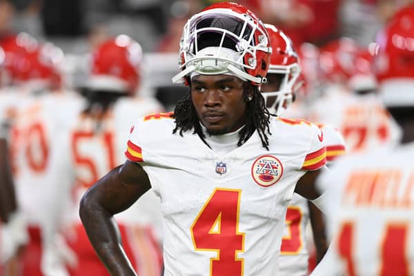 Kansas City Chiefs wide receiver Rashee Rice has handed himself into police after an arrest warrant was issued in connection with a high speed car crash. (Credit: Getty Images)