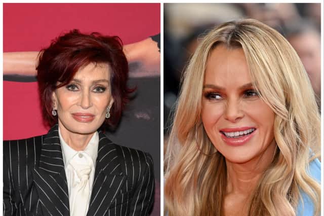 Sharon Osbourne and Amanda Holden are in feud over comments Osbourne made about Simon Cowell during her time on 'Celebrity Big Brother'. Photos by Getty Images.
