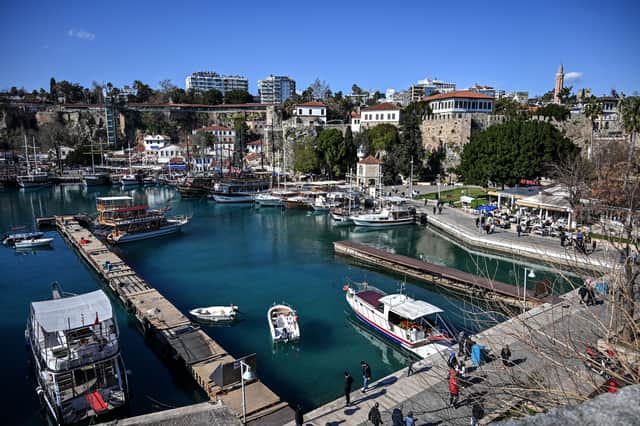 One person has been killed, ten have been injured and hundreds have been left stranded in the air overnight after a cable car accident in Turkey, just outside Antalya. Pictured is a general view of Kaleici marina in Antalya. Photo by Getty Images.