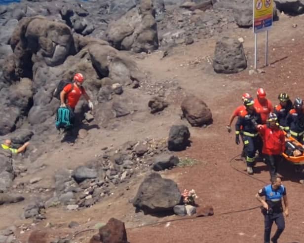 A tourist suffered severe injuries when he jumped into a popular dangerous sea cave in Tenerife
