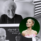 Marjorie "Nonna" Grande, grandmother to Ariana Grande (inset) has become the oldest person to enter the Billboard Hot 100 Chart with "Ordinary Things" (Credit: Getty/Intagram)