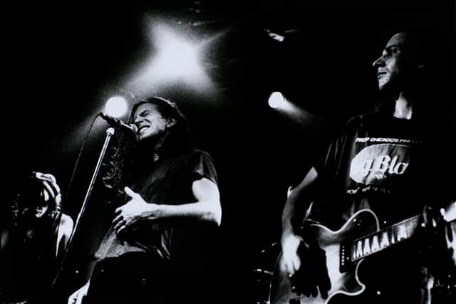 Pearl Jam, performing on stage, Melkweg, Amsterdam, Netherlands, 2nd December 1992. (Photo by Niels van Iperen/Getty Images)