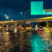Flash floods have left popular holiday destination Dubai underwater with its main airport flooded and flights cancelled or diverted. (Photo: AFP via Getty Images)