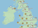 Temperatures are set to slightly rise over the weekend, but the Met Office has said that the UK shouldn't quite expect a heatwave just yet. (Credit: Met Office)