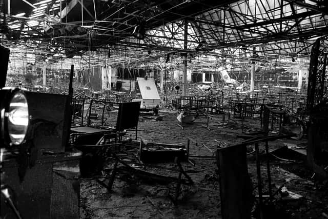 File photo dated 14/2/1981 of damage at Stardust Disco in Ardane, Dublin, where in the early hours 48 youngsters perished in a fire.  A verdict of unlawful killing has been returned by the jury of the Stardust Fire inquests for all 48 people who died in the 1981 Dublin nightclub disaster. Tony Harris/PA Wire 