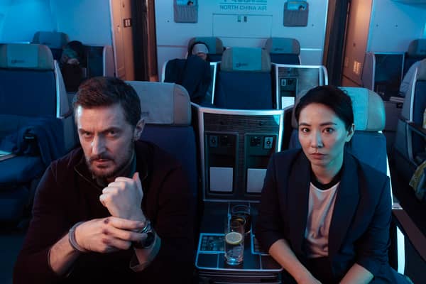 Jing Lusi as DC Hana Li and Richard Armitage as DR Matthew Nolan in Red Eye (Photo: Jonathan Ford/Bad Wolf/Sony Pictures Television)