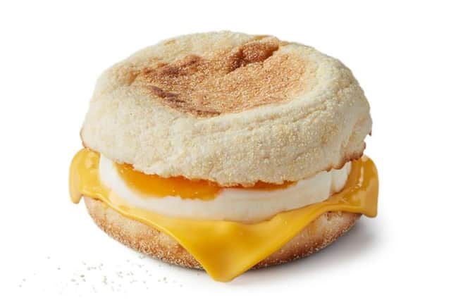 One of the breakfast McMuffins which will be on sale for £1.19 on Monday Picture: McDonald's 