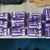 'Chocolate' bars which contained cannabis, which were found during a drugs raid by South Yorkshire Police in Doncaster Picture: South Yorkshire Police