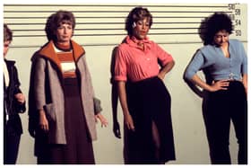 Actress Barbara O. Jones has passed away at 82. Here she is starring in LAVERNE AND SHIRLEY - "Guilty Until Proven Innocent" - 11/10/76 Marilyn Redfield, Penny Marshall, Barbara O. Jones, Jeannie Linerd (Photo by ABC Photo Archives/Disney General Entertainment Content via Getty Images)