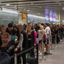 Queues at Heathrow. Credit: Getty