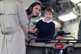 Prince Louis turns six on 23 April, was Millie Pilkington chosen to take the photgraphs? Britain's Catherine, Princess of Wales (centre left) speaks with Britain's Prince Louis of Wales (C) as he sits inside a vehicle on a C17 plane during a visit to the Air Tattoo at RAF Fairford on July 14, 2023 in Fairford, central England. 