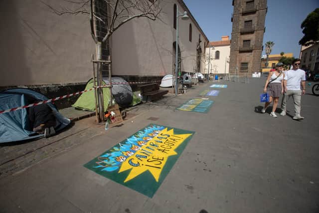 Tourists in Majorca have been told to ‘go home’ as anti-tourist graffiti has been sprayed across the streets. (Photo: AFP via Getty Images)