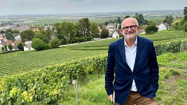 Wine Society CEO Steve Finlan on a visit to Champagne. Credit: Wine Society