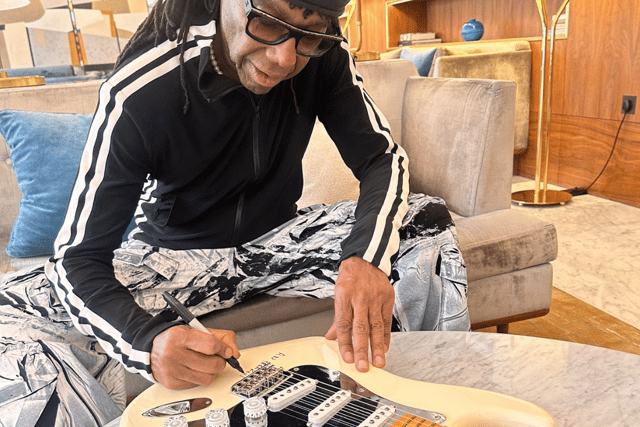 Legendary funk musician Nile Rogers has also donated a signed guitar for the charity auction. War Child are hoping to raise funds to help those children affected by the ongoing conflicts in Ukraine and Gaza (Credit: PA/War Child)