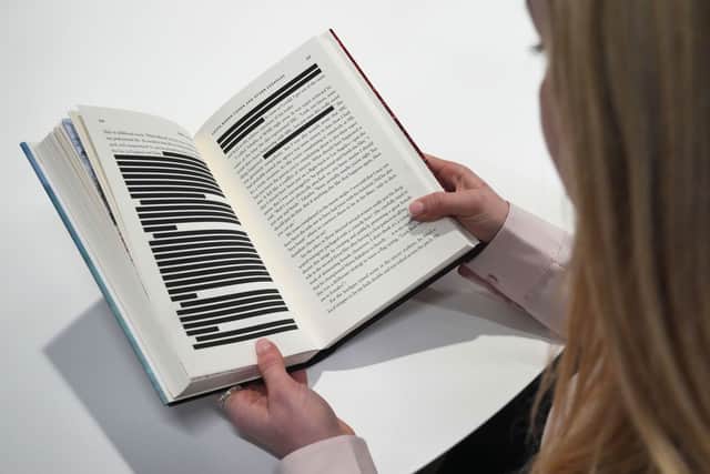 Huge swathes of text are redacted in the UK and Australian copies of Rebel Wilson's memoir 'Rebel Rising'. (Credit: Jonathan Brady/PA Wire)