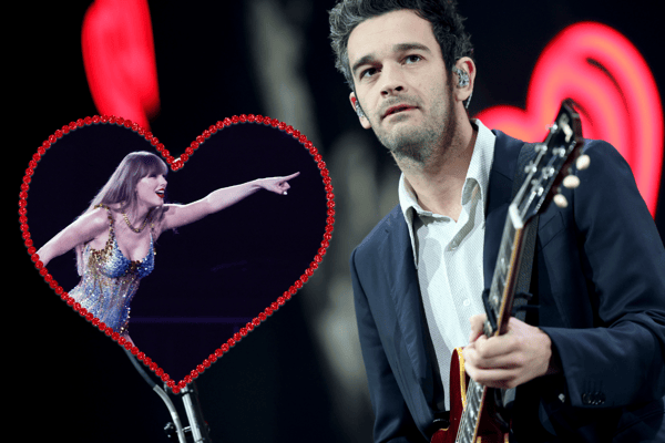 The 1975's Matty Healy (main) has responded to a photographer's question about songs featured on Taylor Swift's new album, The Tortured Poets Department, which may be about him. Picture: : Getty