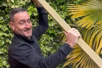 Mellor could be seen helping out by toting timber on social media (Instagram/@willmellor76)