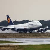 A Lufthansa Airlines Boeing 747 “training flight” violently bounced off the runway twice at Los Angeles International Airport during a hard landing with 326 passengers on board. (Photo: POOL/AFP via Getty Images)