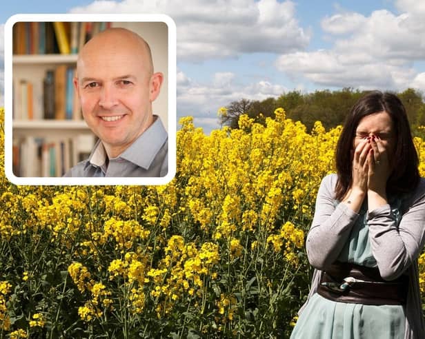 GP Dr Roger Henderson offers tips to hayfever sufferers as Met Office predicts high pollen count this week. Picture: PA, inset SWNS